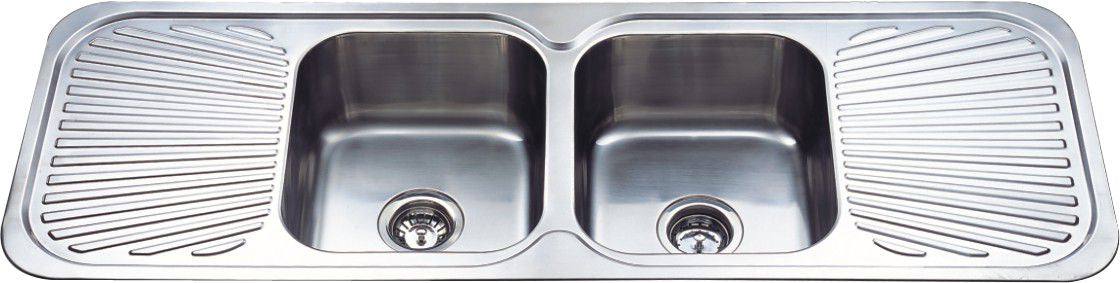 Buy Cora Double Bowl And Double Drainer 1380 X 480 X 170mm Online