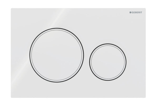 Sigma20 Dual Flush Button Round White With Matte White Trim