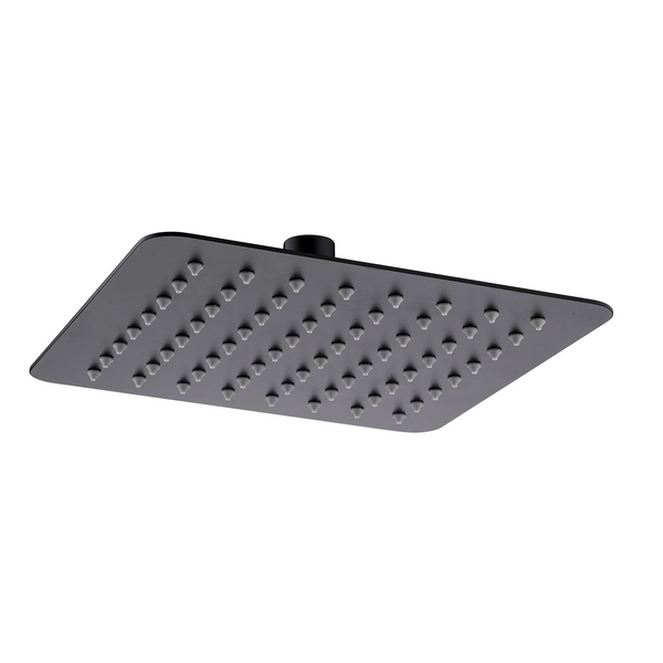 Taran 200mm Matte Black Shower Head Stainless Steel Square