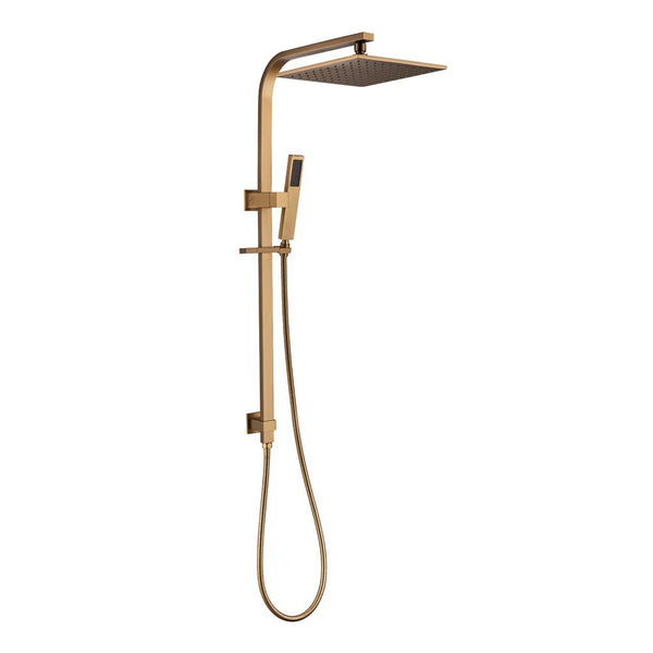 10'' Square Brushed Brass Shower Station(Top Water Inlet)