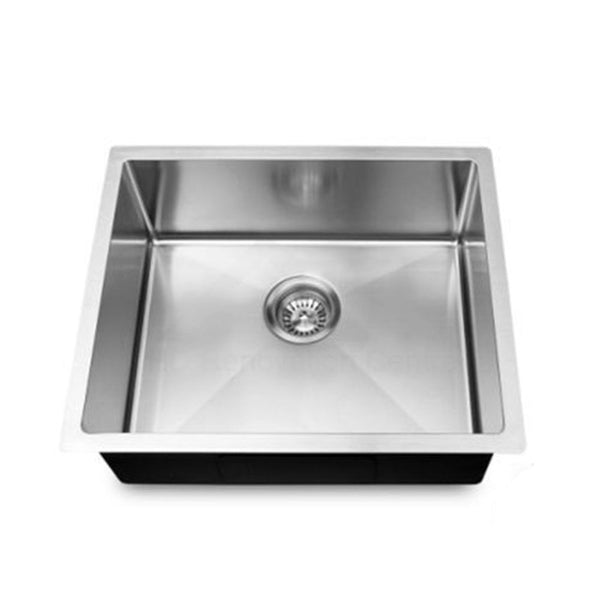 Round Corner Chrome Stainless Steel Handmade Single Bowl Kitchen Sink 440*440*230mm