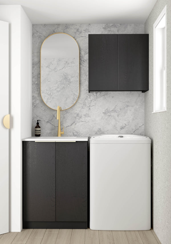 Wall and Base Cabinets Kit 650 Byron/Bondi Black Oak with Top