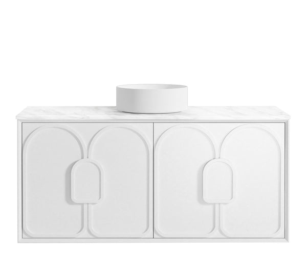 Laguna 1200mm Satin White Wall Hung Vanity with Top