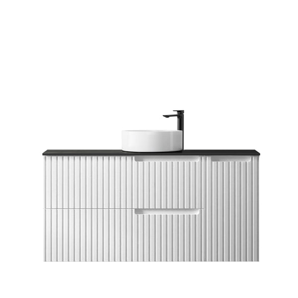 Noosa 1200mm Satin White Wall Hung Vanity with Top 2TH