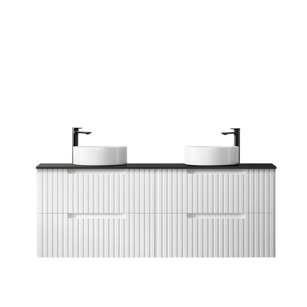 Noosa 1500mm Satin White Wall Hung Vanity with Top 10 & 2TH