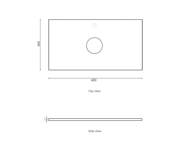 Noosa 600mm Satin White Wall Hung Vanity with Top 12TH