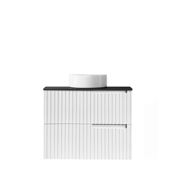 Noosa 750mm Satin White Wall Hung Vanity with Top NTH