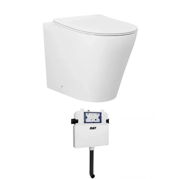 Alzano WF Hurricane Pan  Slim Seat / R&T Inwall Cistern Set (Push Plate Sold Separately)