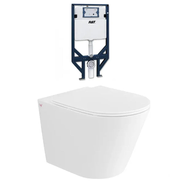Alzano WH Rimless Pan Thick Seat/ R&T Inwall Cistern (Button Order Separately)