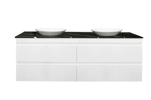 Dover 1200mm Gloss White Wall Hung Cabinet Only Double Bowl