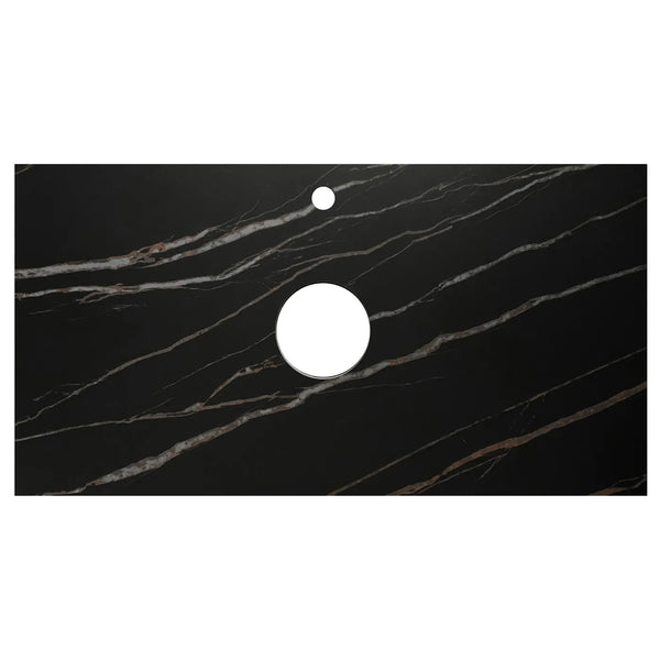 Noosa 750mm Satin White Wall Hung Vanity with Empire Black Top 12TH