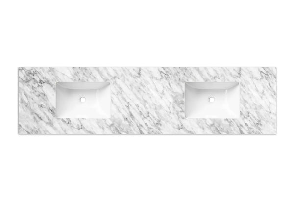 Laguna 1800mm Natural American Oak Wall Hung Vanity with Undermount Natural Carrara Marble Top & Basin