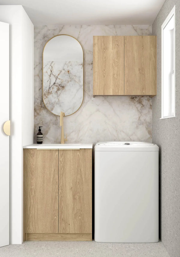Wall and Base Cabinets Kit 650 Byron/Bondi Natural Oak with Top