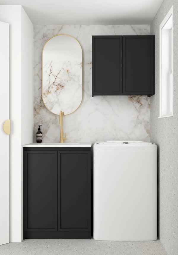 Wall and Base Cabinets Kit 650 Hampshire Black with Top