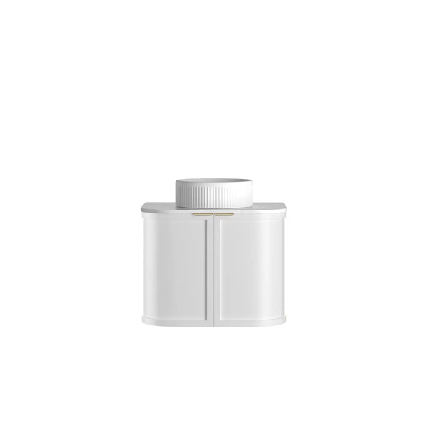 Hampshire 600mm Satin White Wall Hung Curve Vanity with Top