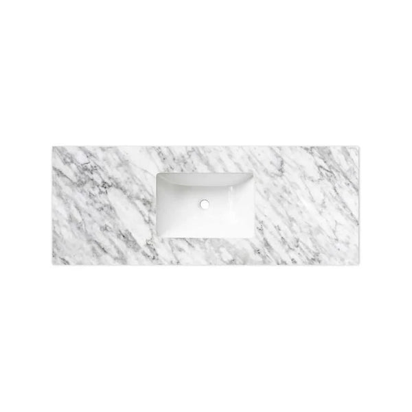 Laguna 1200mm Natural American Oak Wall Hung Vanity with Undermount Natural Carrara Marble Top & Basin