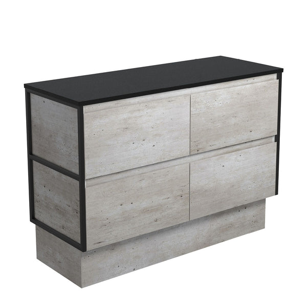 AMATO INDUSTRIAL 1200 Cabinet Matte Black Frames Wall Hung