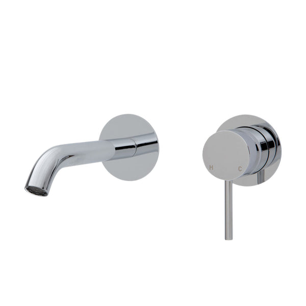 KAYA Basin/Bath Wall Mixer 160mm Outlet Set Chrome Round Plates