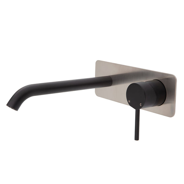 KAYA Basin/Bath Wall Mixer 200mm Outlet Set Soft Square Plate
