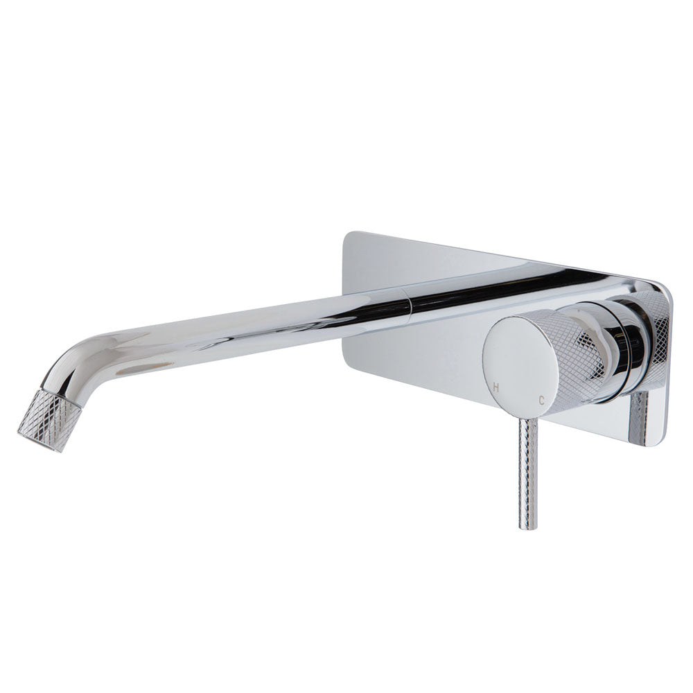AXLE Basin/Bath Wall Mixer with 200mm Outlet Soft Square Plate