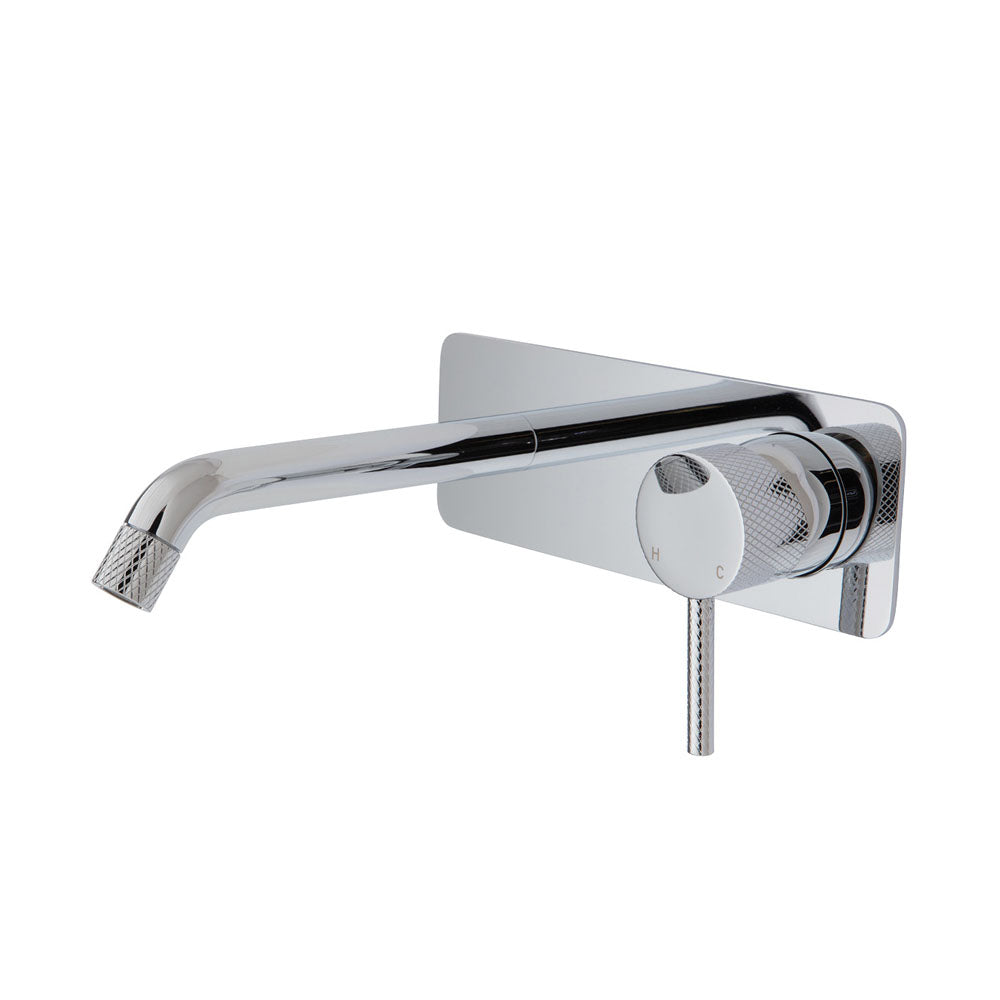 AXLE Basin/Bath Wall Mixer with 160mm Outlet Soft Square Plate