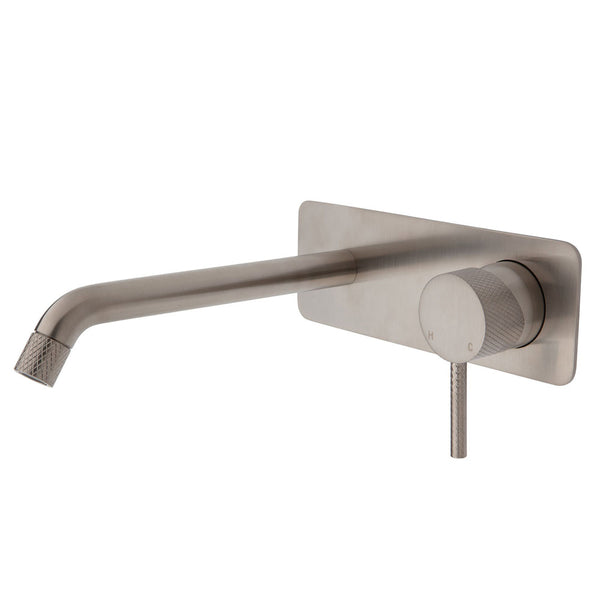 AXLE Basin/Bath Wall Mixer with 200mm Outlet Soft Square Plate