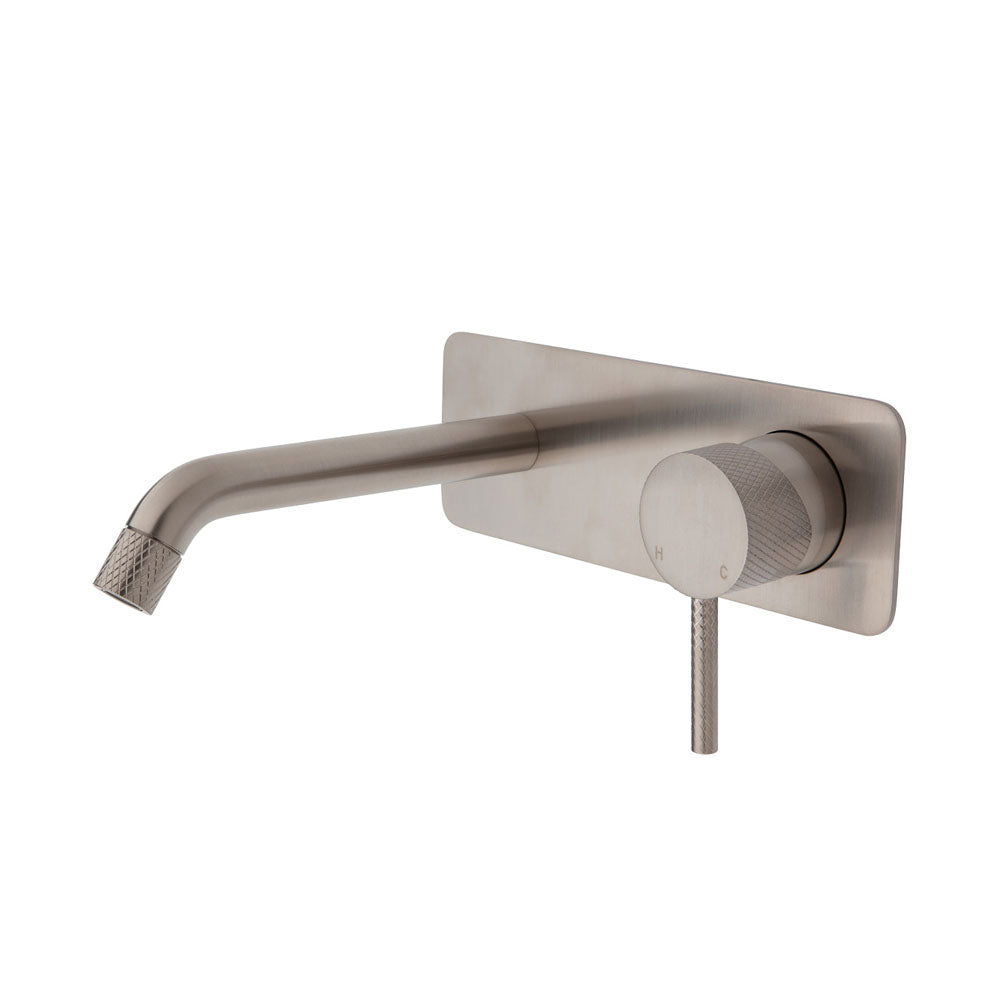 AXLE Basin/Bath Wall Mixer with 160mm Outlet Soft Square Plate