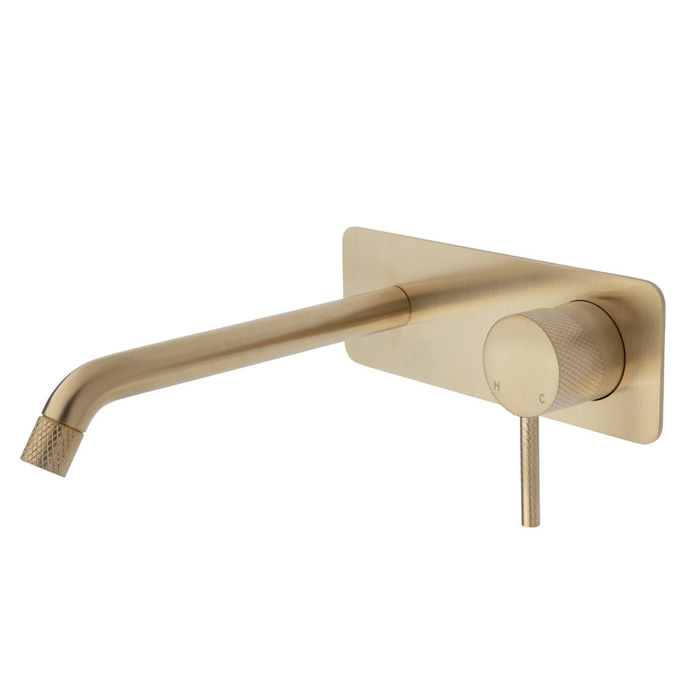 AXLE Basin/Bath Wall Mixer with 200mm Outlet Soft Square Plate