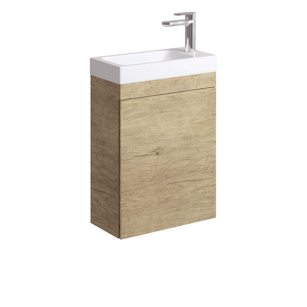 DENZEL EDGE 450 SCANDI OAK wall Hung Vanity 1TH No Overflow