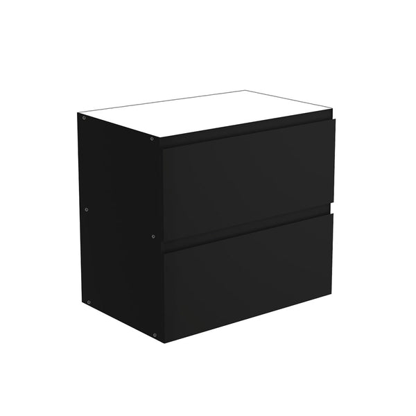 AMATO Satin Black 750mm Base Cabinet Only Wall Hung