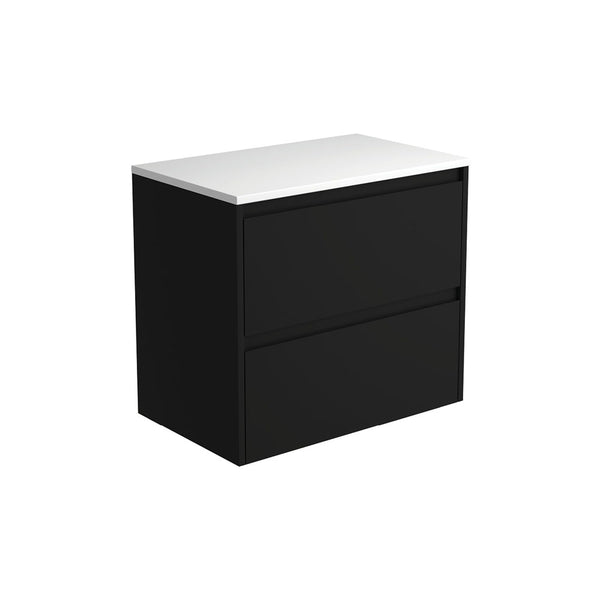 AMATO Satin Black 750 Cabinet Wall Hung / Kick