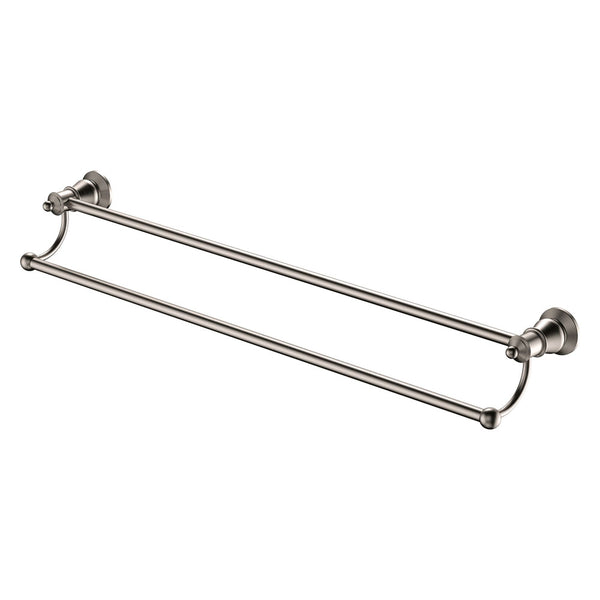 LILLIAN Chrome Double Towel Rail 800mm Cut to Length Adjustable