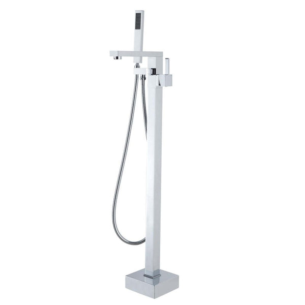 Square Freestanding Bath Mixer With Handheld Shower