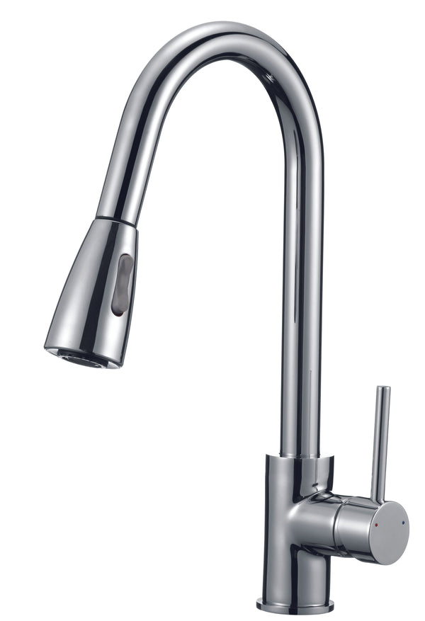 Round Pull Out Shower Kitchen Sink Mixer Tap