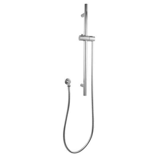 Round Stainless Steel Rail without Handheld Shower,Fixed Wall Connector Set(Stainless Steel Hose)