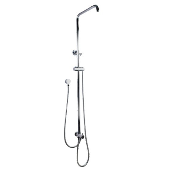 Round Top/Bottom Water Inlet Twin Shower  Rail With Diverters(Stainless Steel Hose)