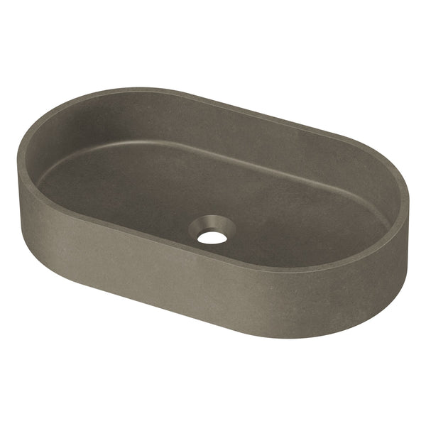 Zale Concrete Oval Basin Grey 600 x 350 x 120 NTH