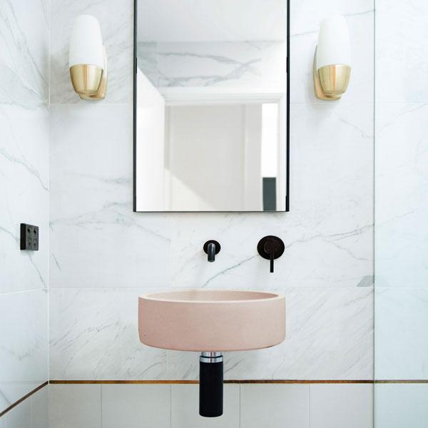 Hoop Basin - Wall Hung (Blush Pink)