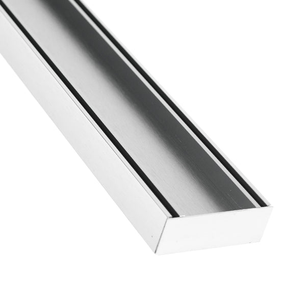 Lauxes Tile Insert Plus Aluminium Floor Grate Silver 100*100*35mm(Maximum Length 3000mm,80mm Waste)