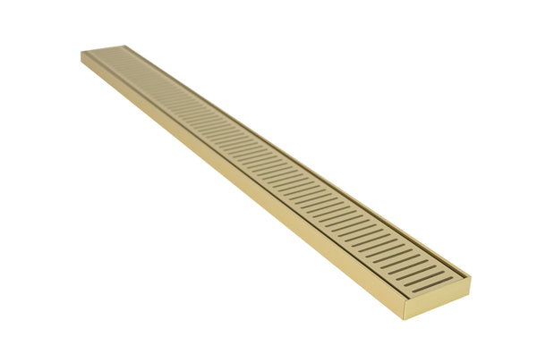 Lauxes Aluminium Next Generation 26 Floor Grate Matte Yellow Gold 100*100*26mm(Maximum 3000mm,80mm Waste)