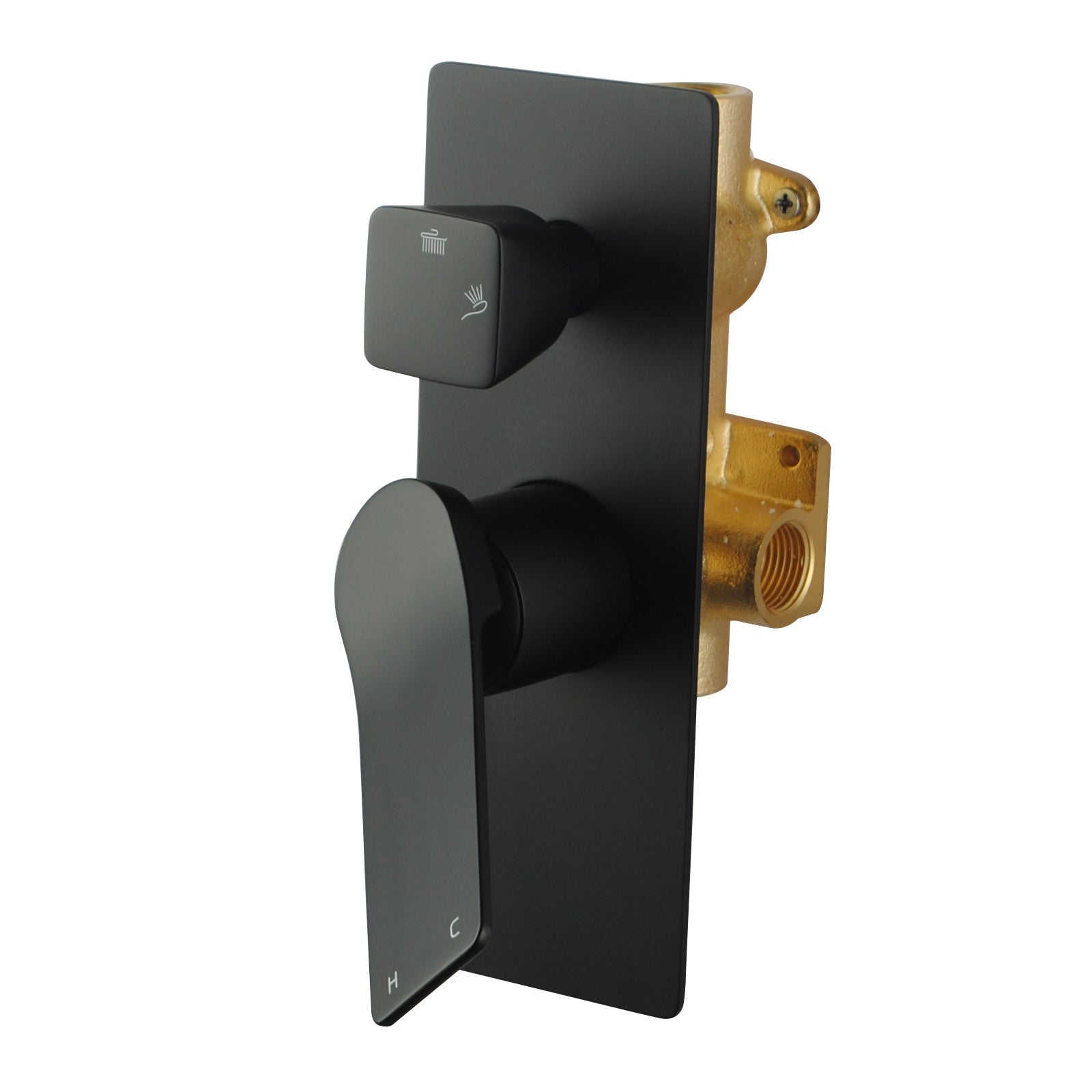 RUSHY Series Square Wall  Mixer With Diverter