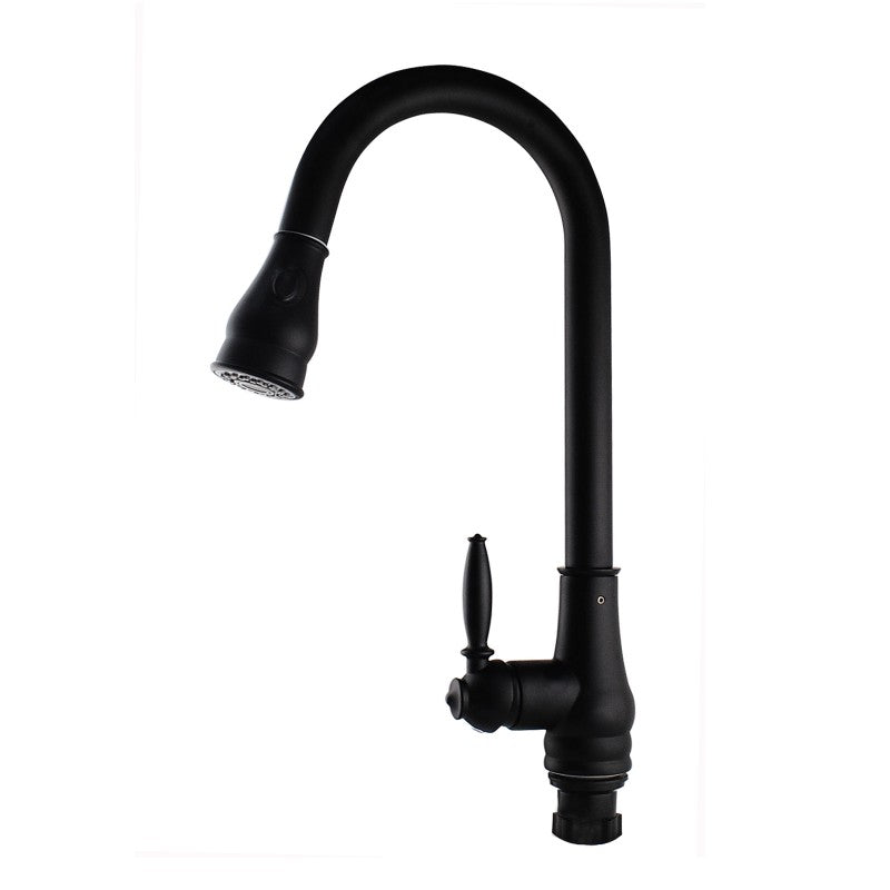 Round Vintage Pull Out Kitchen Sink Mixer Tap