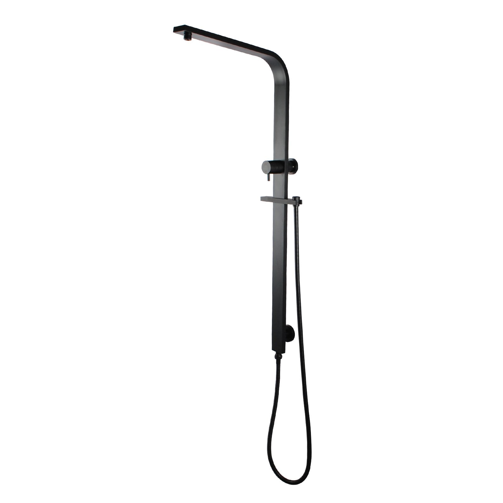 Square Shower Station without Showers Head and Handheld Shower(Wide Rail,Stainless Steel Hose)