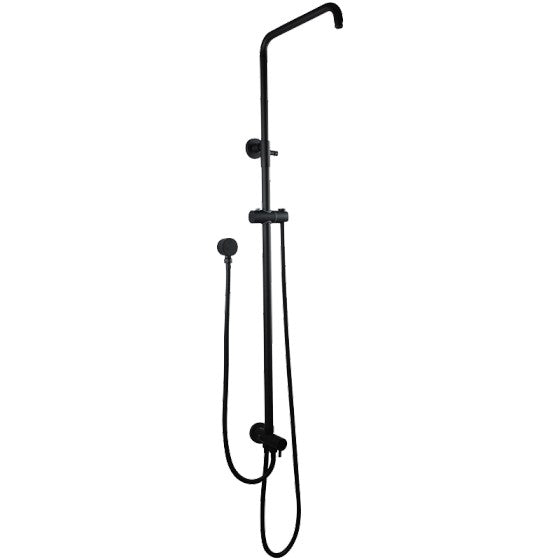 Round Top/Bottom Water Inlet Twin Shower  Rail With Diverters(Stainless Steel Hose)