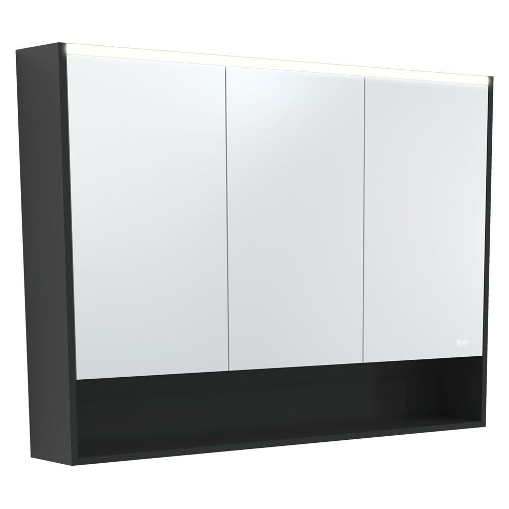 UNIVERSAL Mirror Cabinet 1200 with Display Shelf Satin White