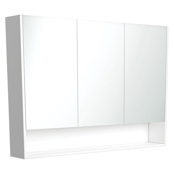 UNIVERSAL Mirror Cabinet 1200 with Display Shelf Gloss White