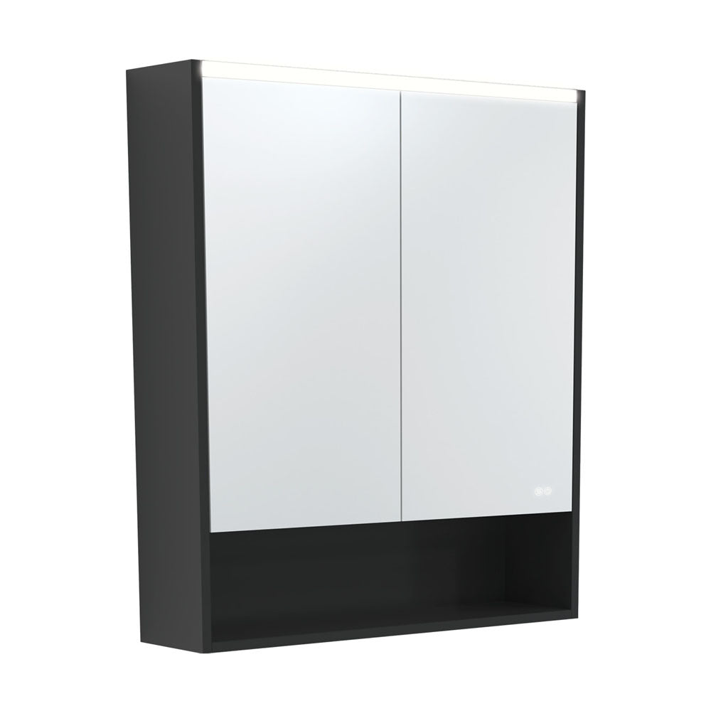 UNIVERSAL Mirror Cabinet 750 with Display Shelf Satin White