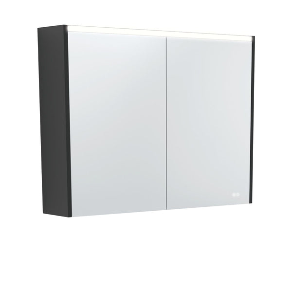 UNIVERSAL Mirror Cabinet 900 with Satin White Side Panels