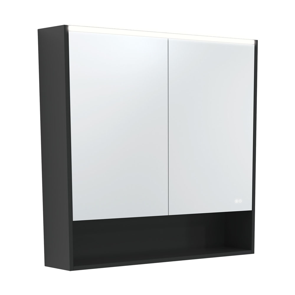 UNIVERSAL Mirror Cabinet 900 with Display Shelf Satin White