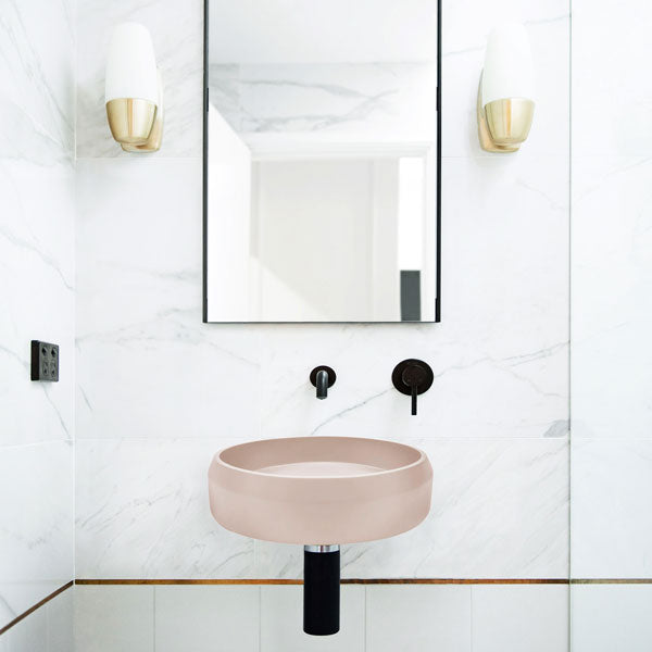 Prism Circle Basin - Wall Hung (Blush Pink)